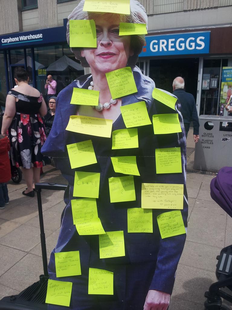 AndreaArmitage1's tweet photo. Lively rally with several campaign groups in Barnsley 2 encourage Labour vote.  Even Teresa May was here! #GE2017 https://t.co/oOMc7CEVWz