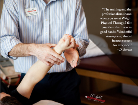 WrightPhysical's tweet photo. “The training and the professionalism shows when you are at Wright Physical Therapy.” https://t.co/zH9BCHZhA0