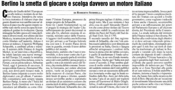SommellaRoberto's tweet photo. Quello che penso di #MERKELON e dell'Italia: all'Europa serve un pilota non francotedesco su @MilanoFinanza https://t.co/gtZdH9wFyD