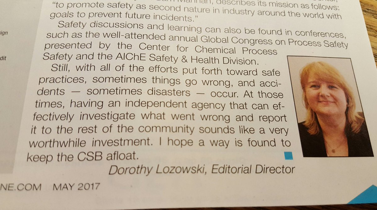 Chemjobber's tweet photo. Nice to see @ChemEngMag stepping up to #saveCSB. https://t.co/SCvQaA9Y0B
