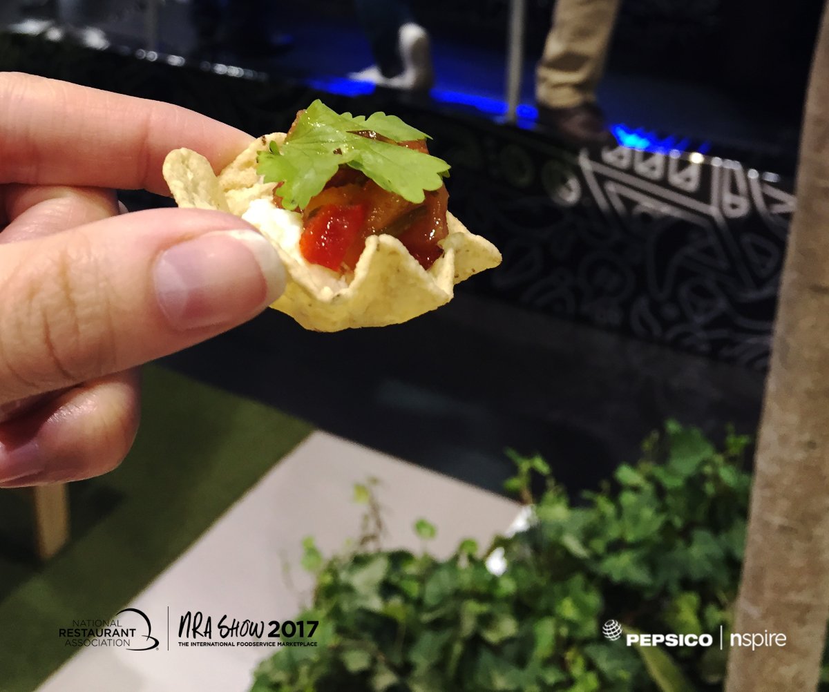 Our special <a href="/Tostitos/">Tostitos</a> Scoop w/ salsa &amp; goat cheese is killing it at the #NationalRestaurantAssociation! #LiveNspired #SaturdayKitchen