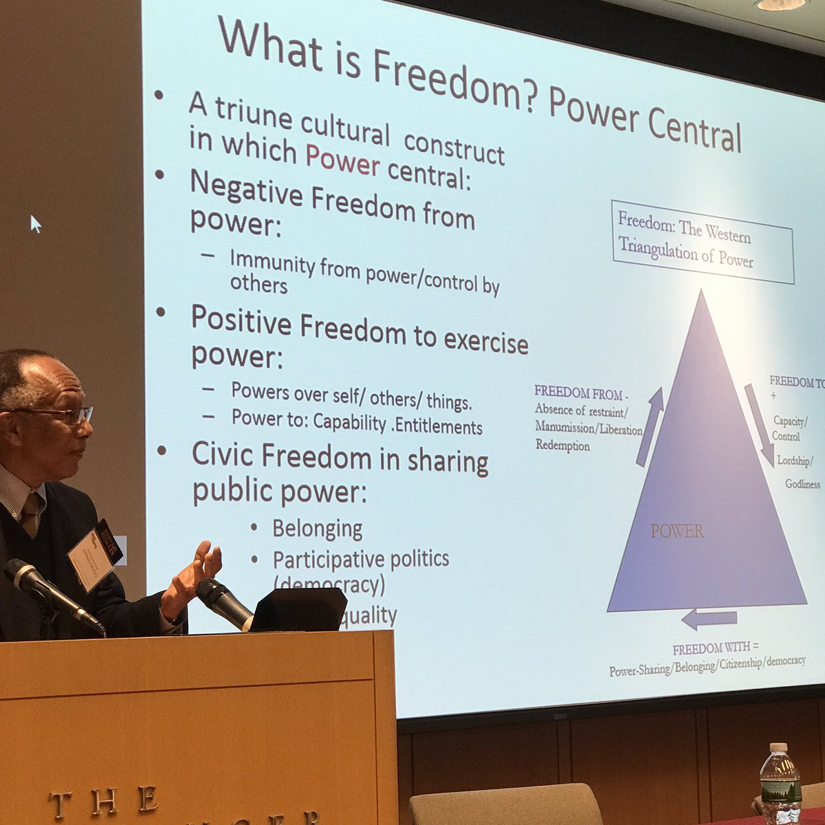 profyarrow's tweet photo. Powerful! If Aristotle was alive today this is what he'd be doing #BCfreedom #OrlandoPatterson @FreedomCostof https://t.co/2y93bq6l9j