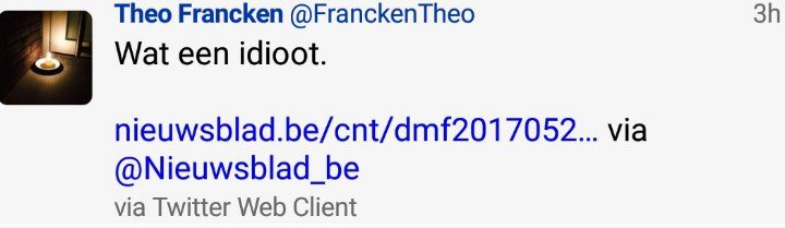 linore99's tweet photo. Heeft @FrankenTheo vandaag Trump al een idioot genoemd @jdceulaer? #100miljard https://t.co/yZe0it6K3D