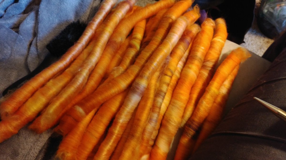 pandorasslave's tweet photo. Making rolags for doing, on my homemade blending board.#fiberprep #wooliegoodness https://t.co/AqdhYLcfFP