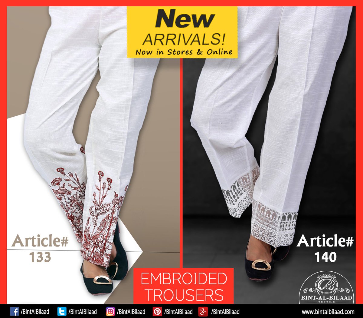 BintAlBilaad's tweet photo. #WBbrand Best of luck 4m #bintalbilaad #StyleForEveryStory #ladies #ladiesbeopen #LadiesDay #garments #readyToWear #Trouser #pant #Embroided https://t.co/txrfTjSFIc