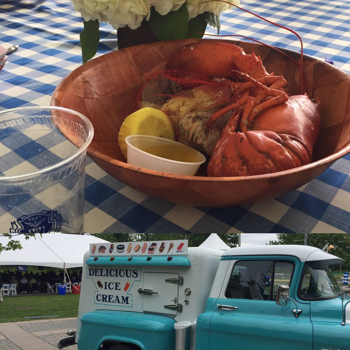 ThePingrySchool's tweet photo. Lobster for lunch, ice cream for dessert, and the best company to enjoy it with! #PingryAlumni #PingryReunion #pingryfamily https://t.co/jY9a4KFAwB