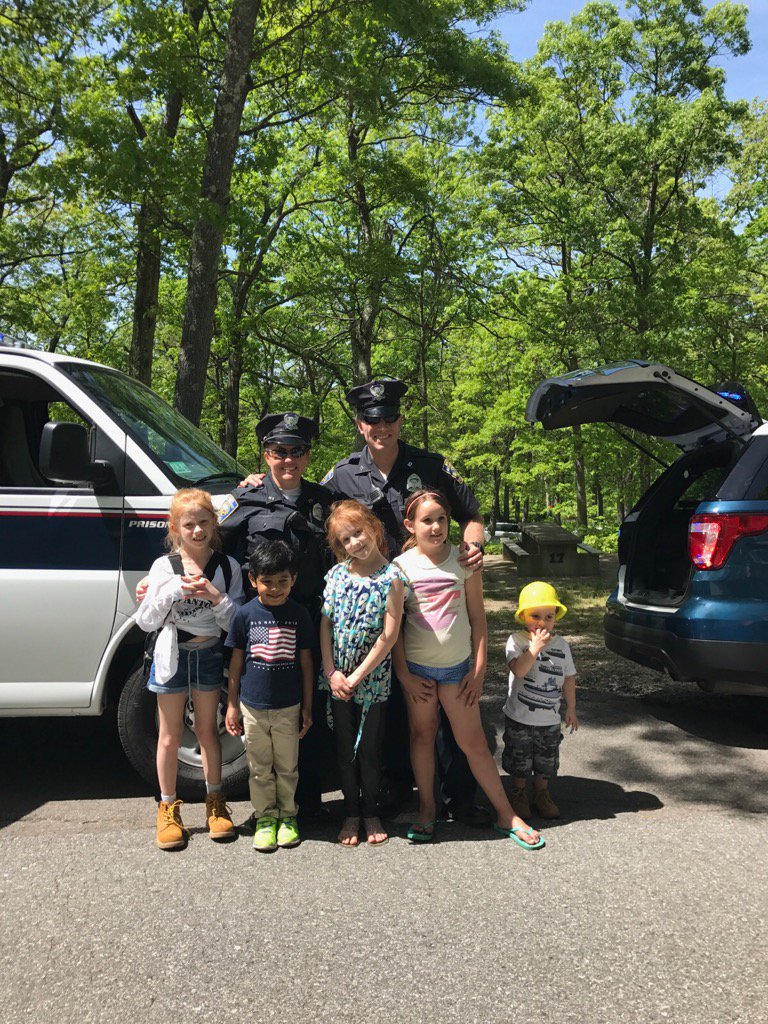 Officers Cannata and Spellman (and gang) at today's Touch A Truck event.
