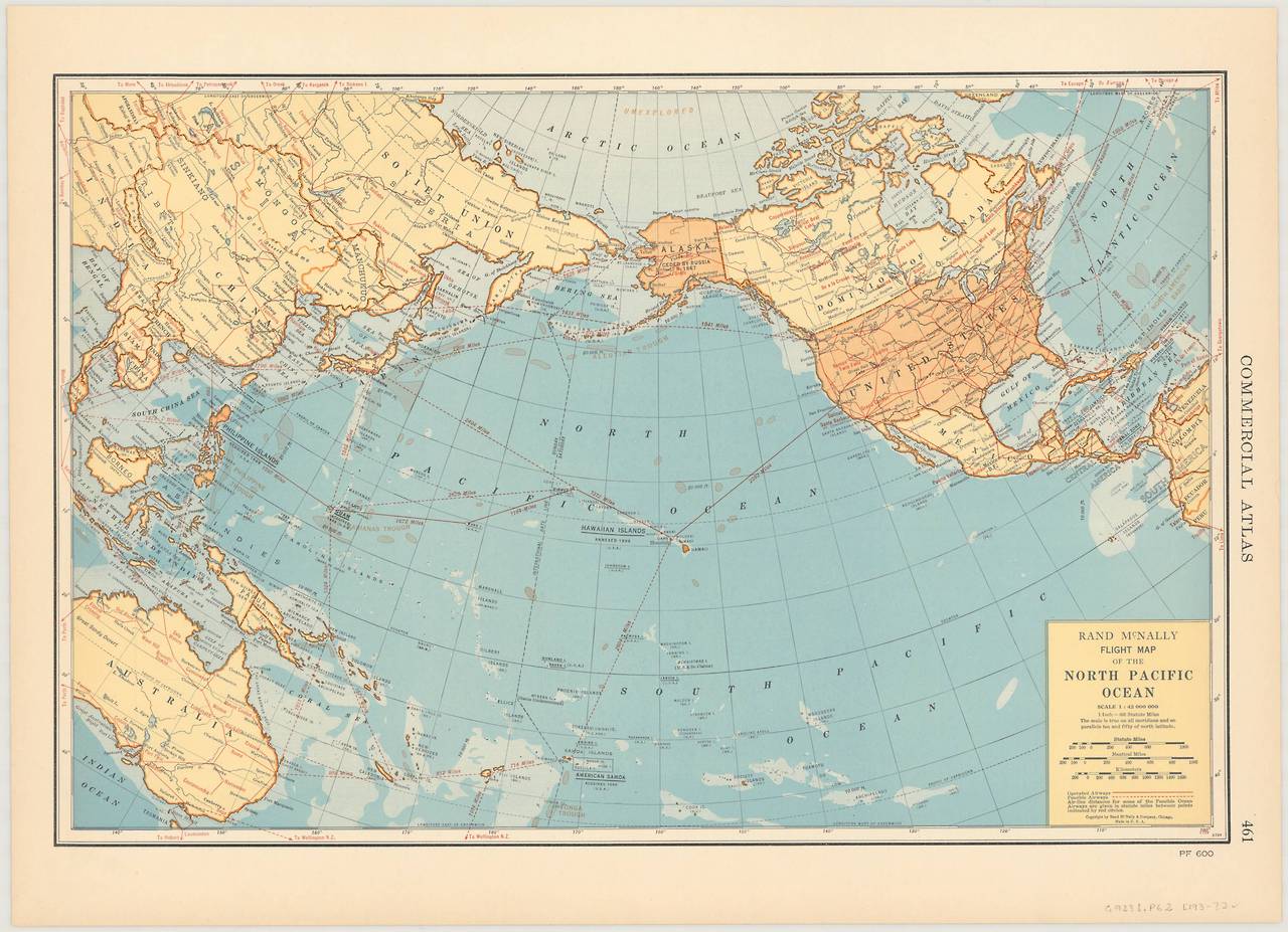 North Pacific Ocean On Map Onlmaps On Twitter: "1930S Rand Mcnally Flight Map Of The North Pacific  Ocean. Https://T.co/Vmmuzbbgh8 #Maps Https://T.co/8Pqdqi0Wba" / Twitter