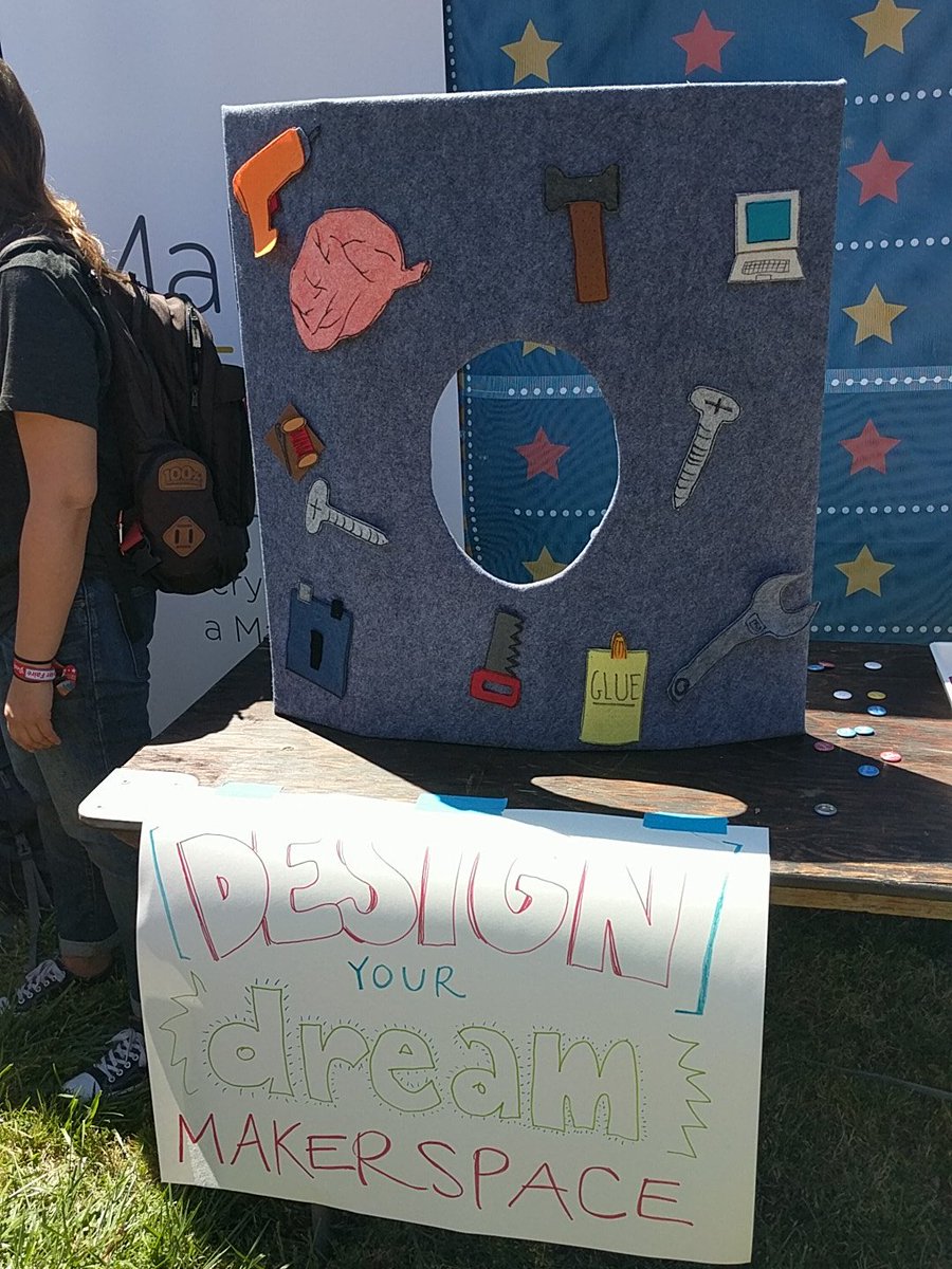 dwk1rk's tweet photo. Come design your dream #makerspace at the #MakerEdStage photobooth! #MFBA17 #MakerFaire #makered @MakerEdOrg https://t.co/mlqMEim59H