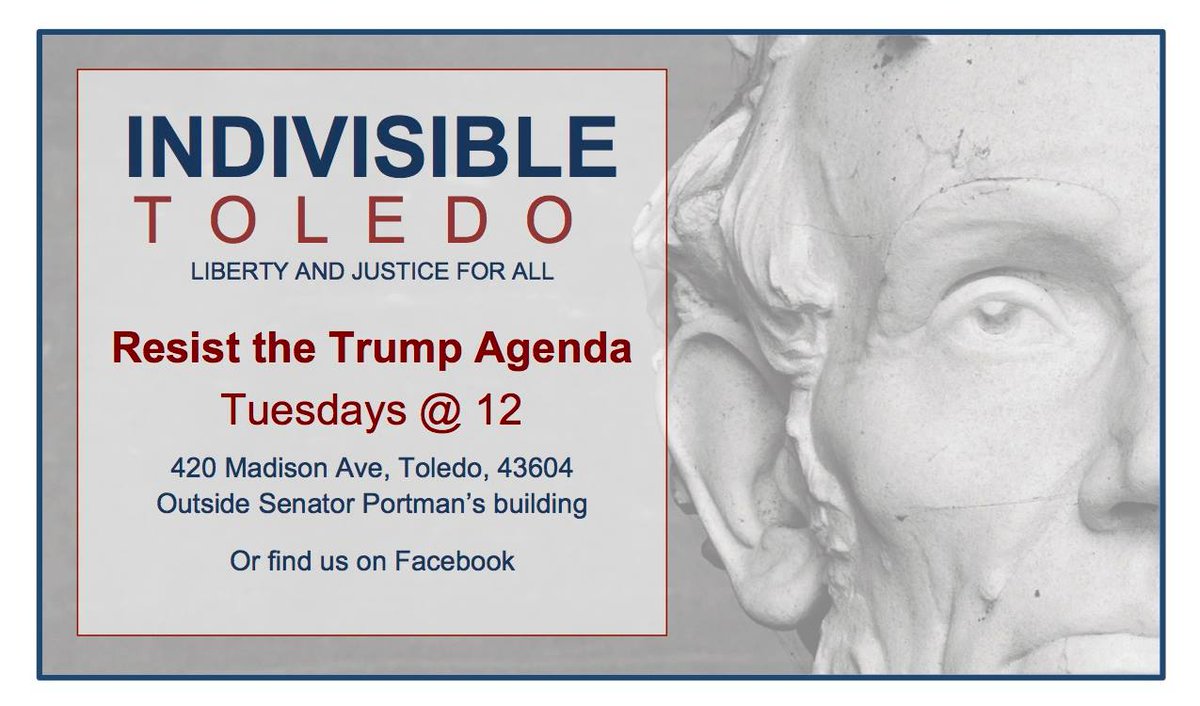IndivisibleTol1's tweet photo. May 23: Toledo's Weekly #StopTrumpTuesday
12pm 420 Madison Ave
https://t.co/8AI4nudvck https://t.co/TUiLoBIaAK