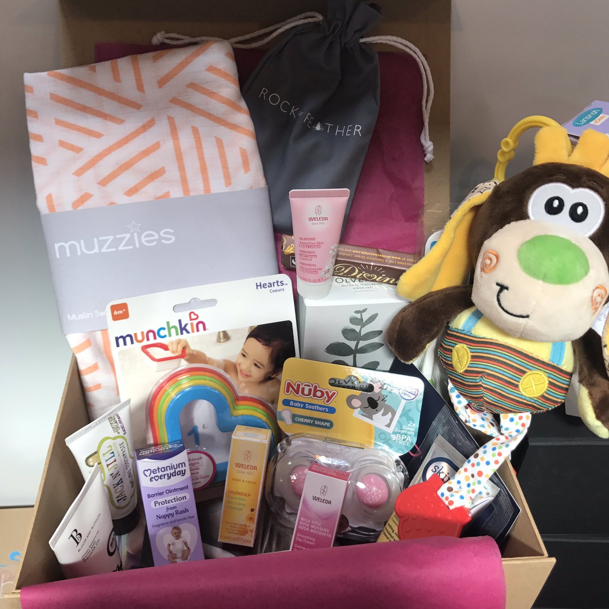 Projectbabybox's tweet photo. Last day tomorrow at @TheBabyShow Today we made up this gorgeous box  for Amy Childs we hope Baby Polly liked it. X https://t.co/vHbChPw76a