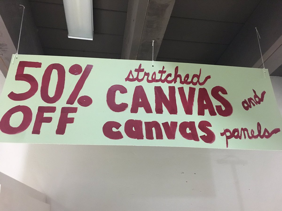 Posnersartstore's tweet photo. Still going strong with our  50% off of all stretched canvas and panels! Amazing deal that ant be beaten! #Art  #uofa #maingatesquare https://t.co/pREWs2trf1