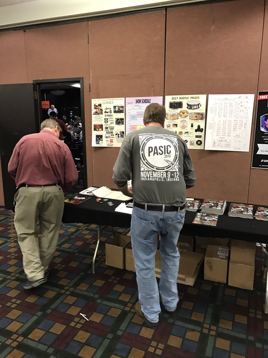 PercussiveArts's tweet image. I spy a #pasic16 t-shirt at the #chicagodrumshow.