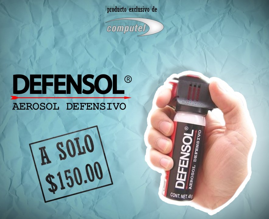 ComputelLeon's tweet photo. Aerosol Defensol, 100% legal 
ideal para llevarlo en la bolsa o bolsillo... protegete!
contacto: (477) 390 0383
Solo en @ComputelLeon https://t.co/kKiMzBH7Nf