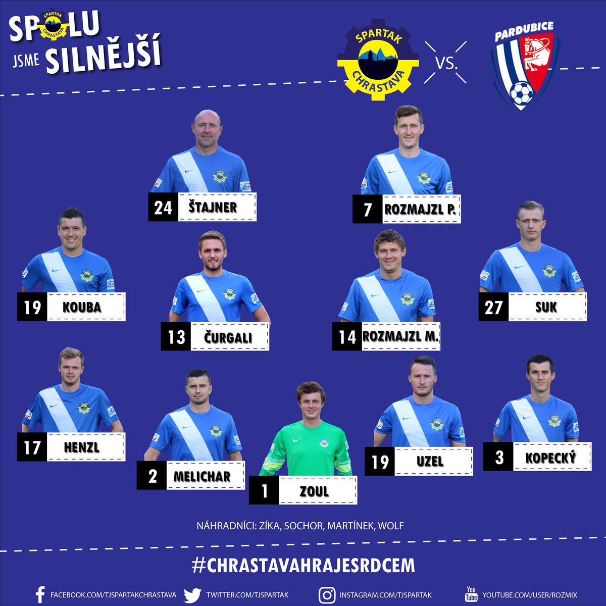 tjspartak's tweet photo. #DivizeC #zapasdoma #dvabody #spolujsmesilnejsi #chrastavahrajesrdcem ❤️⚽️ #modrozlutasrdce 💙💛⚽️ @FKPardubice https://t.co/N9nafvDAfk