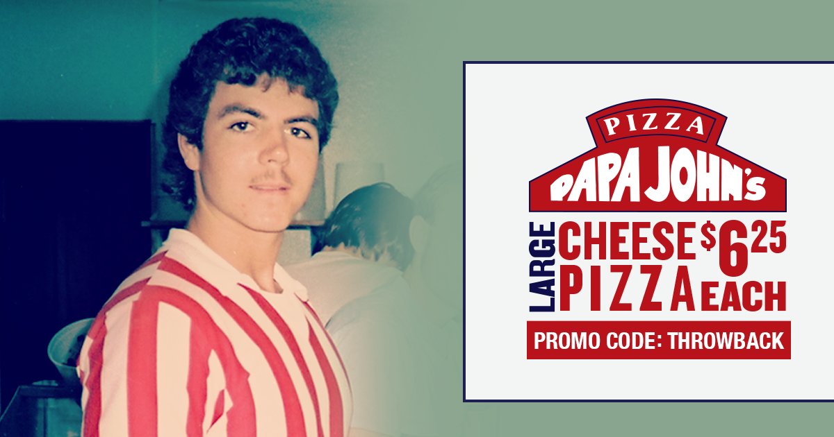 Number1DrainTek's tweet photo. I love #throwback prices!
Throwback clothes, not so much. Thanks Papa John's! #contest - https://t.co/DdXLa9oTy8 https://t.co/QIL7MWl5Ht