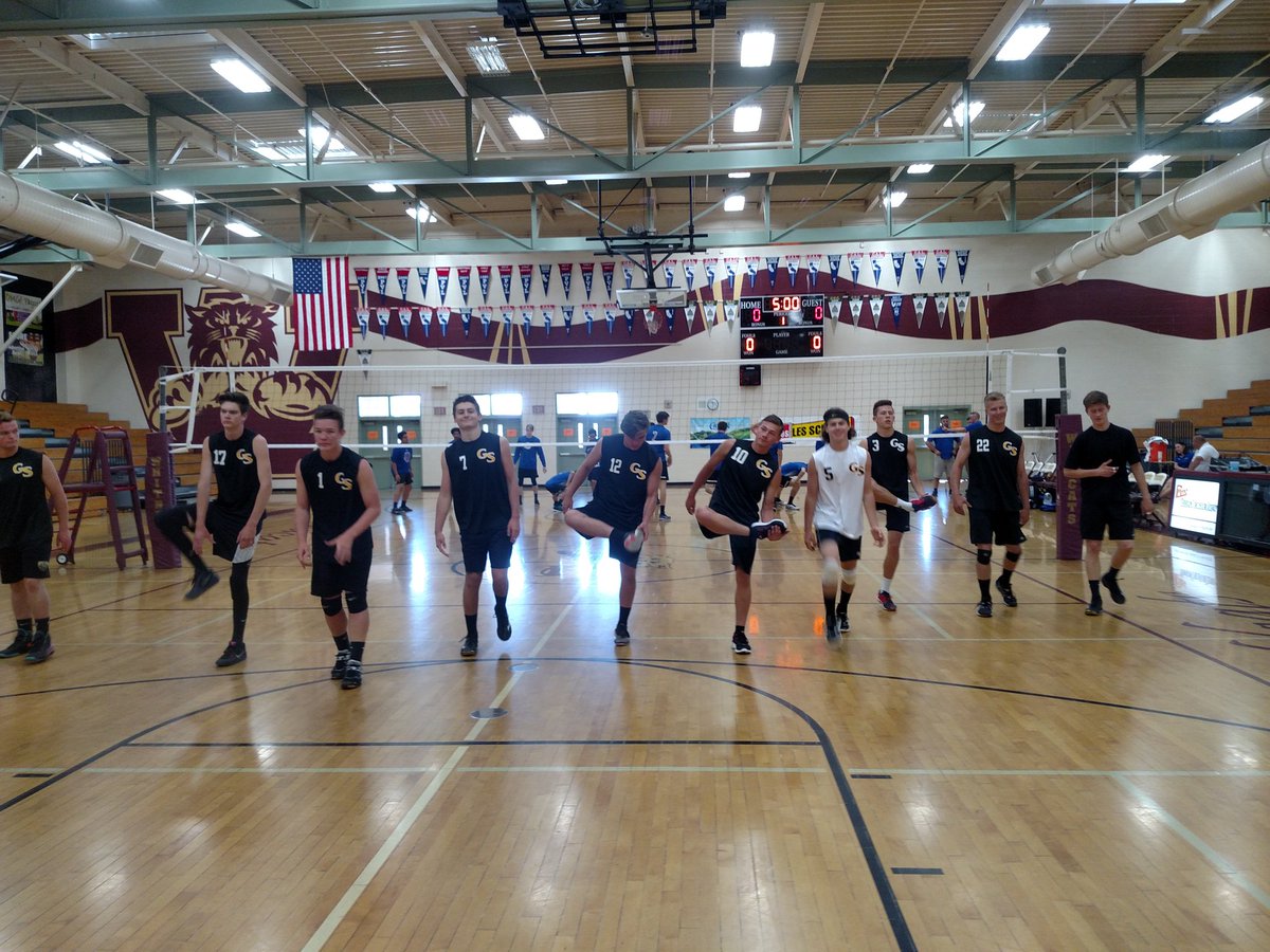 GSHSJournalism's tweet photo. Pre game warm-up for the Griz volleyball team at Whitney High School. https://t.co/fk4IYbAnMz