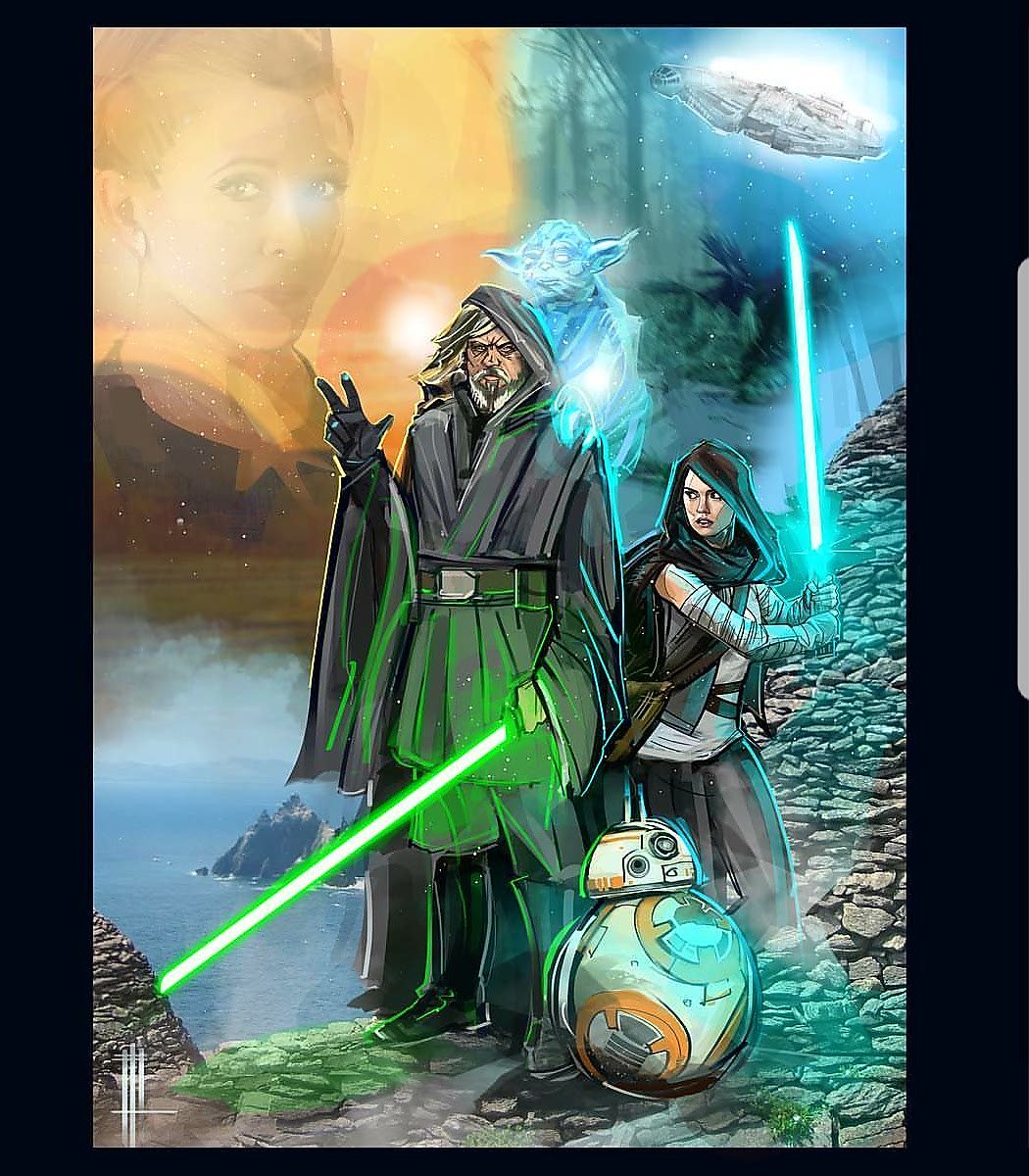 chewy177's tweet photo. @HamillHimself This Fan Art keeps getting better #TheLastJedi #Venamis artist credit https://t.co/mLwDe9JAsq
