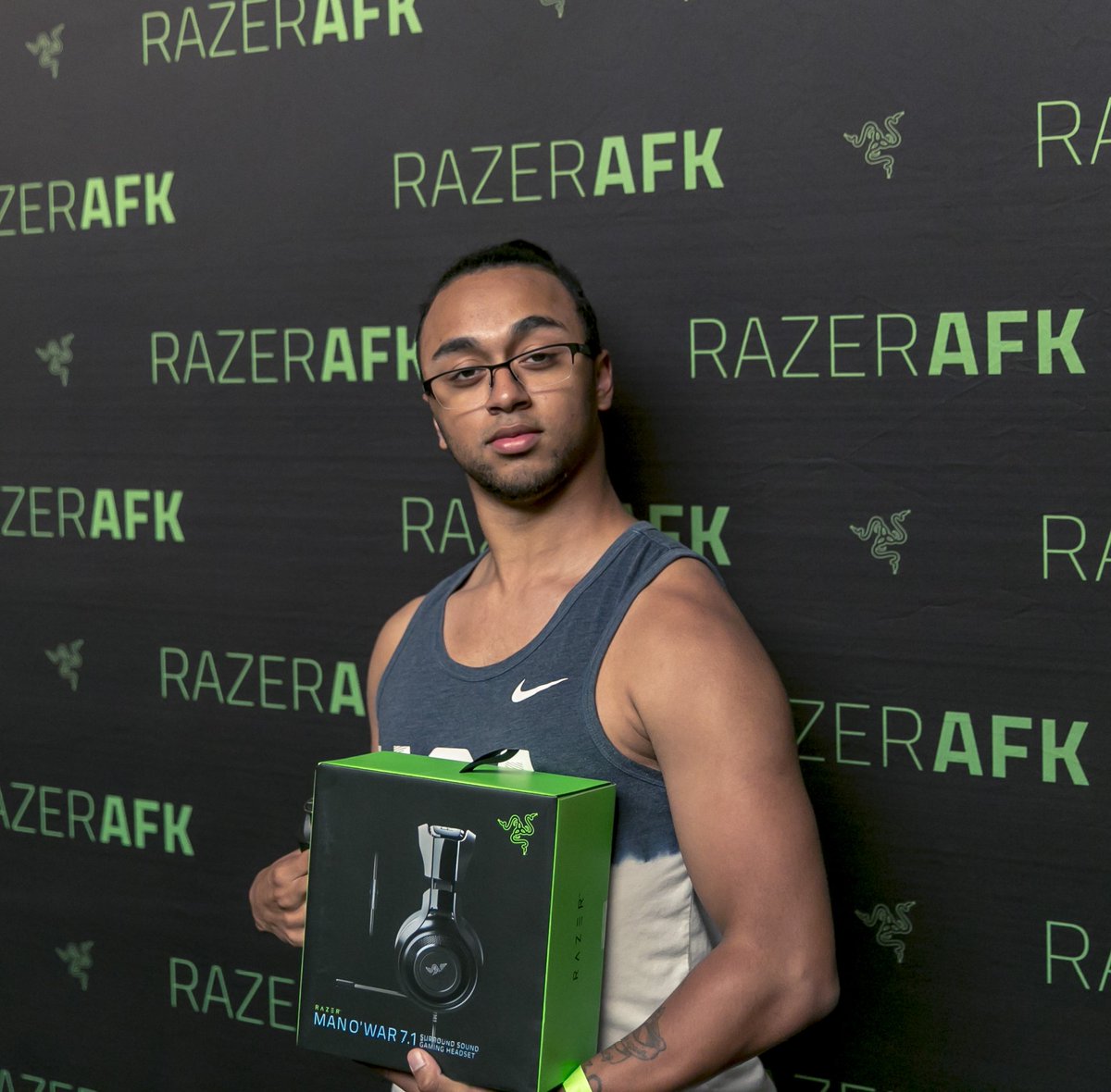 Razer's tweet photo. The #RazerAFK was a huge success. Everyone had a great time and a lot of people left with their hands full of prizes. https://t.co/G43p8Bjcsf
