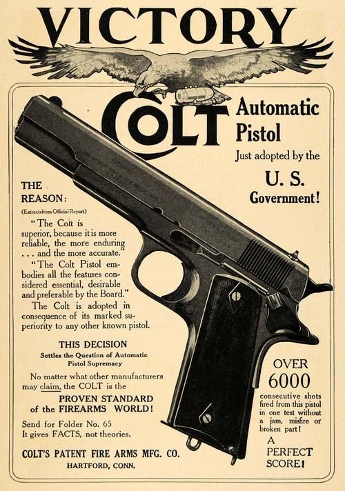 FirearmComp's tweet image. Throwback to the adoption of the Colt .45 1911. "Over 6,000 consecutive shots...without a jam, misfire, or broken part." #BuyItForLife