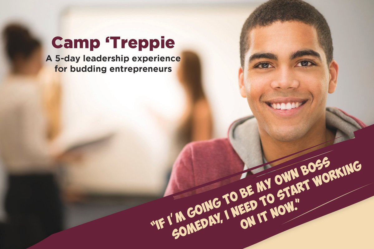 MyBBMC's tweet photo. Introducing Camp Treppie; a 5-day leadership camp for 13-18 y/o budding entrepreneurs. E-mail CampDirector@mybbmc.org for an application. https://t.co/n0wqqWUaFt
