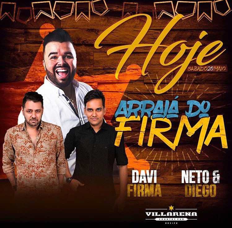 DaviFirma's tweet photo. Alô, Recife! 🙌🏻 HOJE TEM, HEIN!! @DaviFirma comanda o Arraiá do Firma, no @villarenarecife. Todo mundo convidado! 💥🎤🎶 https://t.co/gBAQtqDx2g