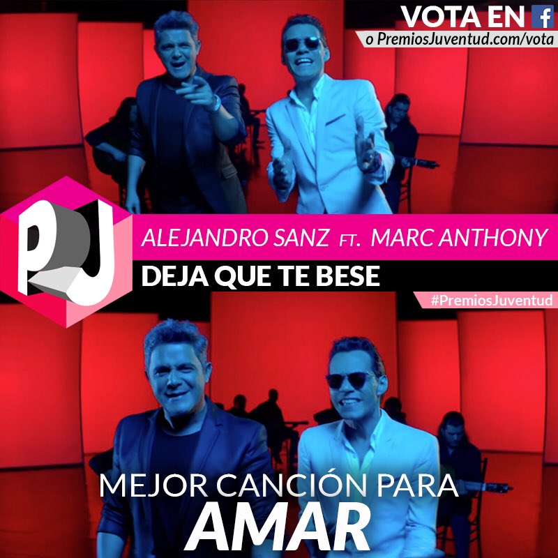 AlejandroSanz's tweet photo. Creen que #Dejaquetebese con @MarcAnthony es la  "Mejor Canción Para Amar"?Qué bella nominación @PremiosJuventud ➡️https://t.co/GUK5PKRH9Y https://t.co/kkx24srtd7