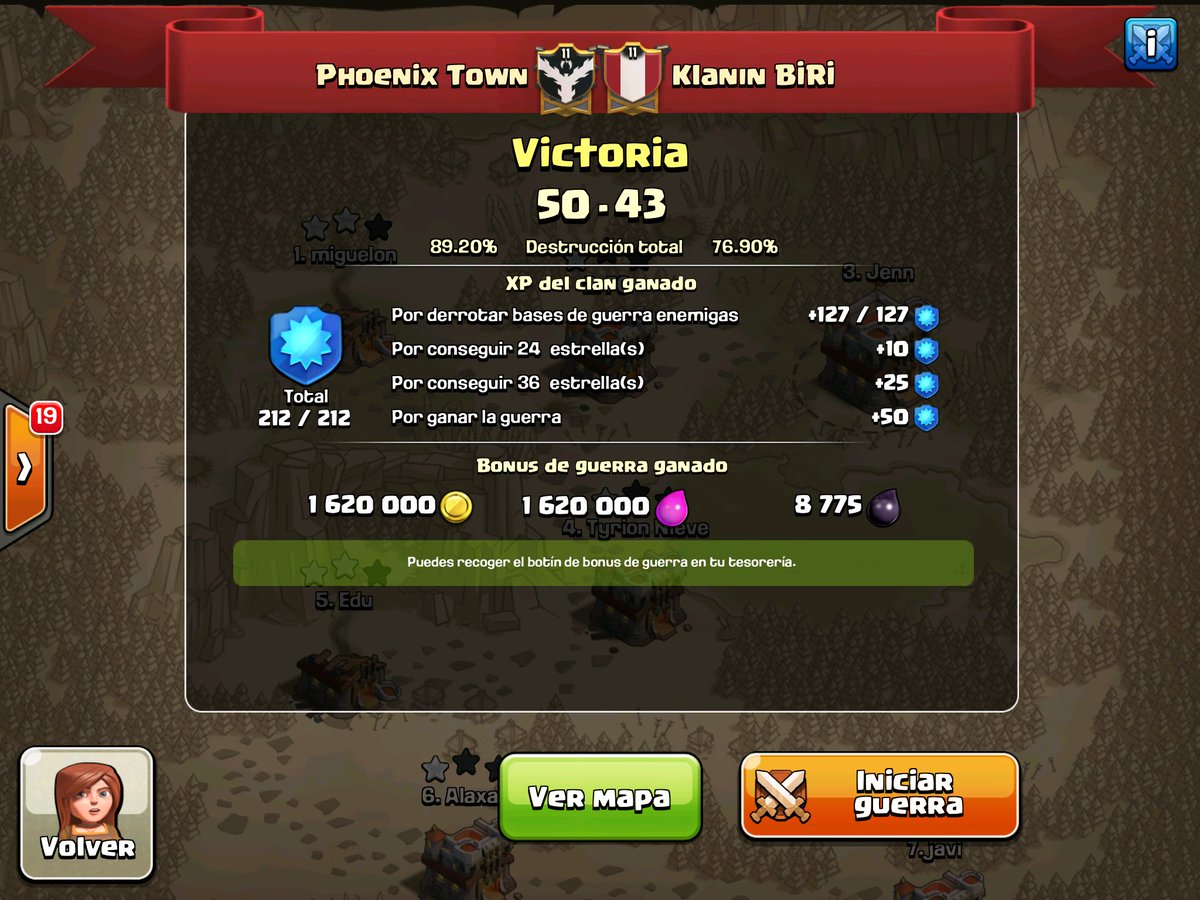 coral_jenn's tweet photo. Enhorabuena @town_clan @Miguelonsapo @chuela87 @Ruper_Bc @OsaelJM @CbMarvin @Alaxas_bcn @TyrionNieveCoC son los mejores!!! https://t.co/ilzhK6Tu8S