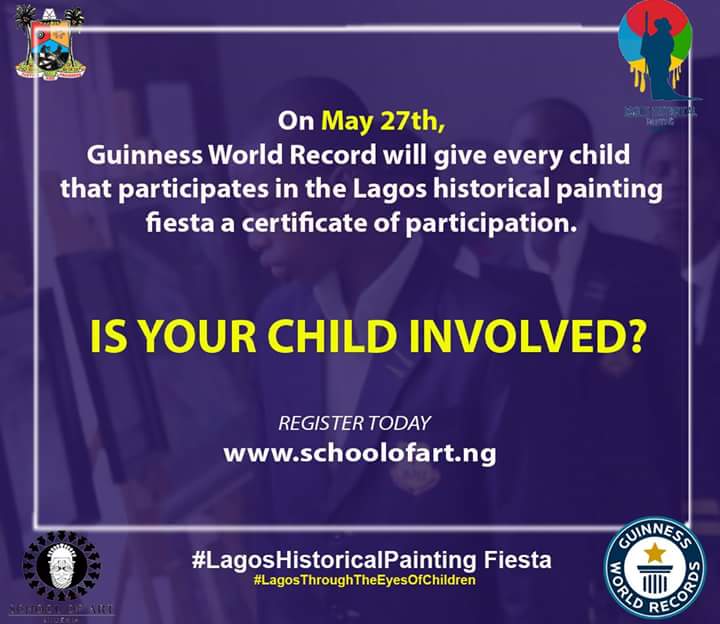 Lagosat50Fiesta's tweet photo. Is your child involved?
Register at: https://t.co/Sn4AwmCymg

#LagosHistoricalPaintingFiesta 
#PaintLagos https://t.co/BPiFtFAlc8