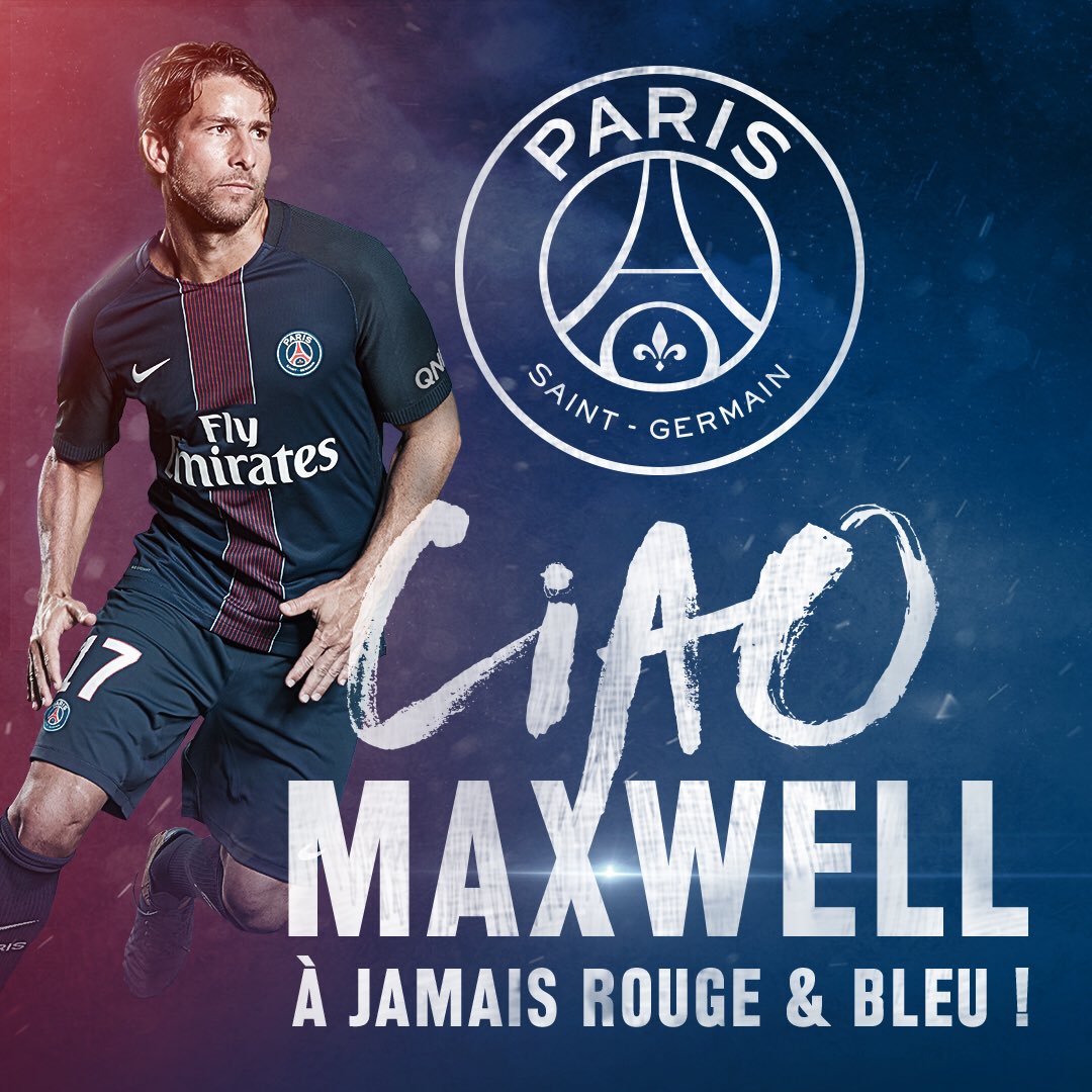 PSG_inside's tweet image. Partagez vos meilleurs souvenirs de Maxwell sous le maillot parisien avec le hashtag #MerciMaxwell ! 🔴🔵