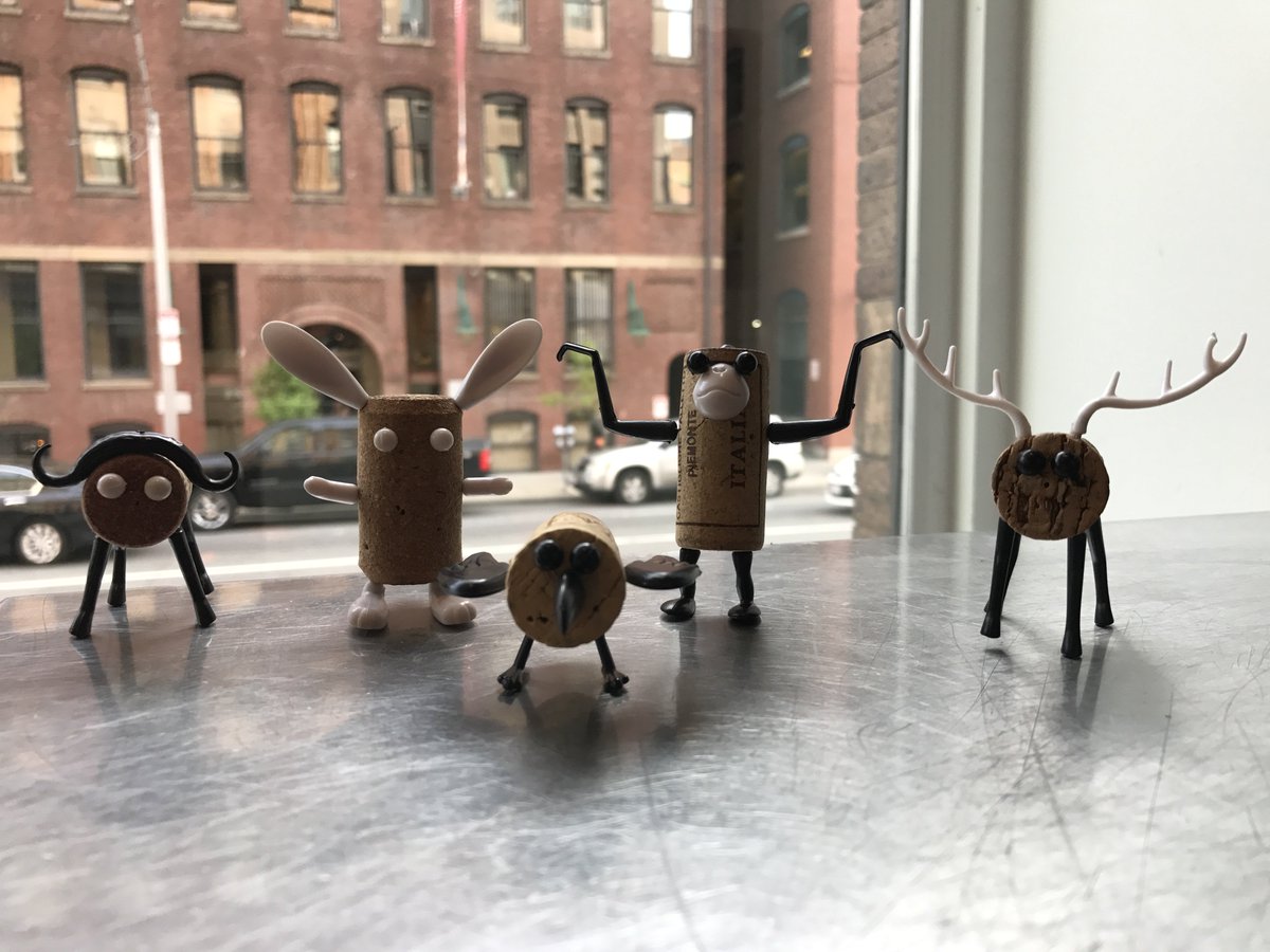 SportelloBoston's tweet image. Ever wonder what happens once we take wine corks away from the table? It’s this... 🐃🐇🦅🐒🦌 we make fun cork animals! #SecretLifeOfServers