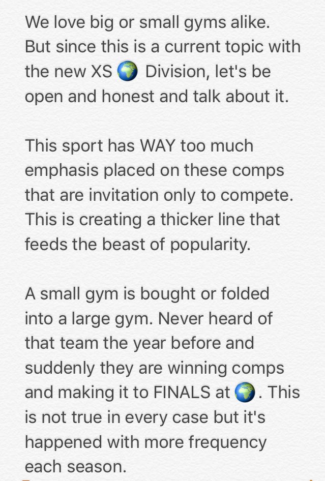 worldsbids's tweet photo. It's about celebrating each other regardless of the number of athletes on your team or in your gym. #CreateGoodKarma https://t.co/WSy1oxhMzW