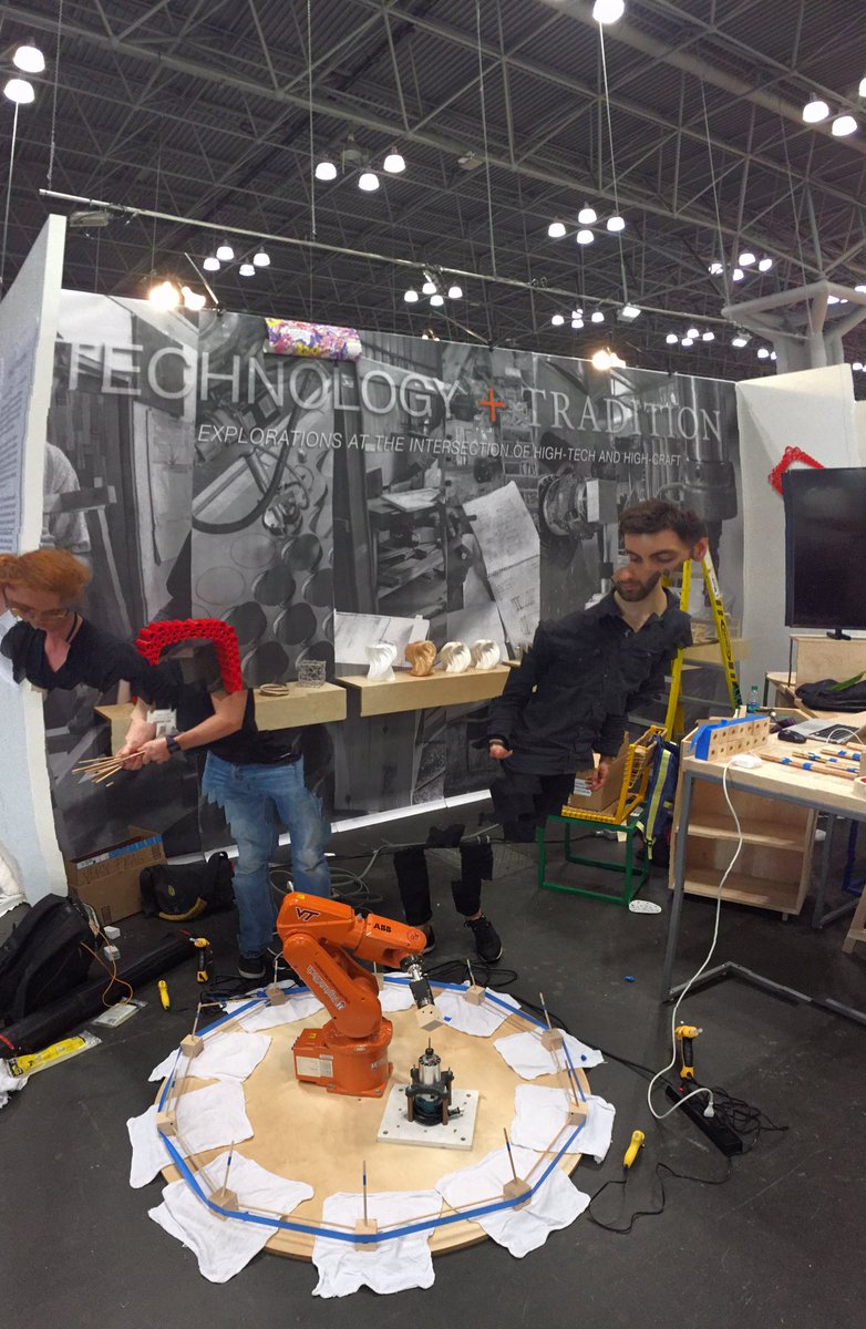 VT_CDR's tweet photo. @ArchDesignVT @VT_CDR #ICFFNYC2017 exhibit in progress w/ @AutodeskFdn @MASSDesignLab @WalterPMooreEng and @BUILDSpc https://t.co/ABK1ehCZkG