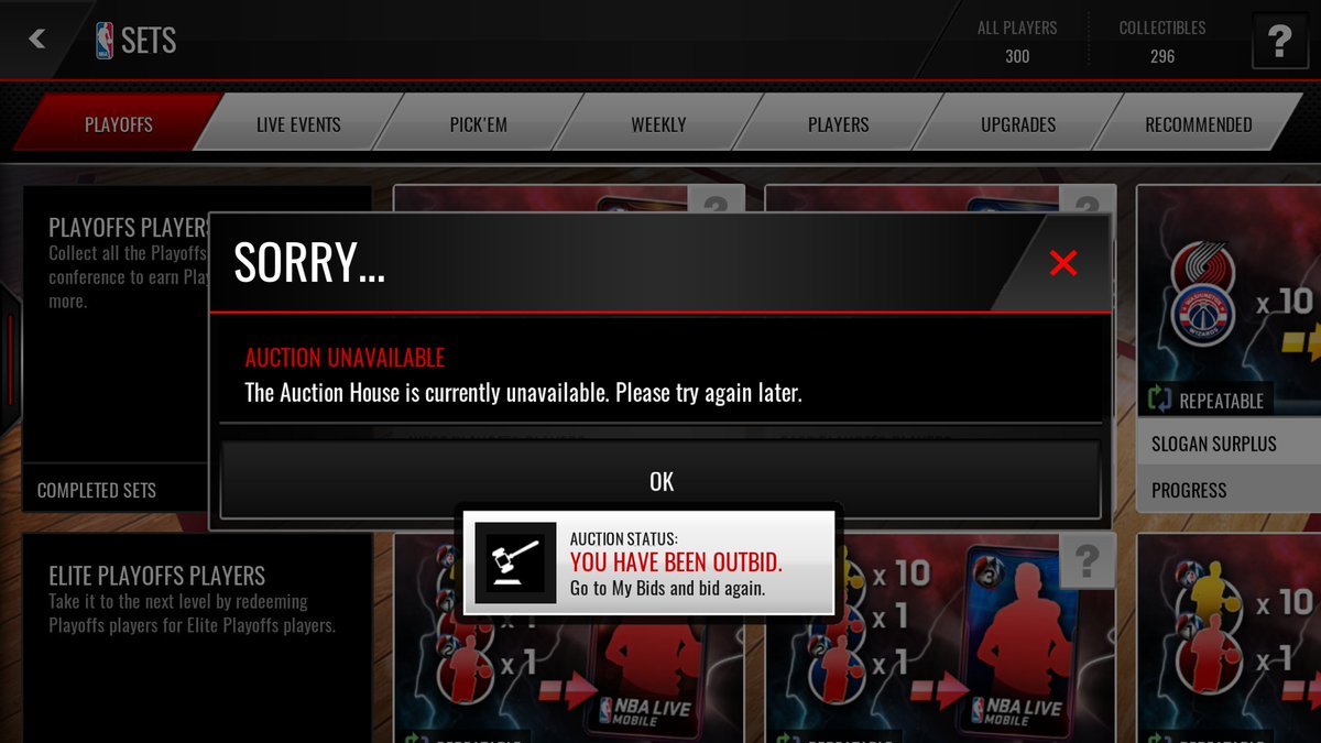 LeiDaniels's tweet photo. @EASPORTSNBA not sure if ea is aware of this but everytime i put in a bid i get this msg 10-15 times before i can see my bids. https://t.co/Y9xzZF6HKb
