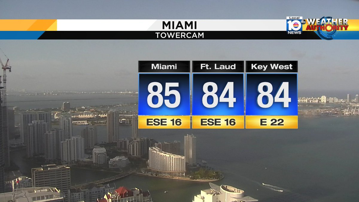 Warm eveing on the way around South Florida as temps hold in the mid 80s this evening from @TrentAricTV https://t.co/Qvco5cDXbC