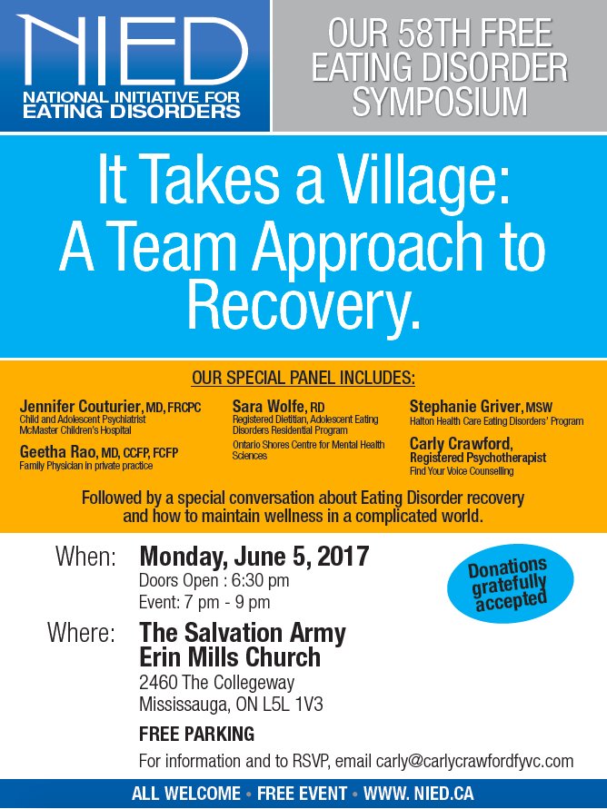 niedcanada's tweet photo. Please RSVP for our free June 5th #EatingDisorder Symposium in #Mississauga to ensure seating. https://t.co/MqbnJlNTwU @WorldEDday https://t.co/MvpVWJ9rvE