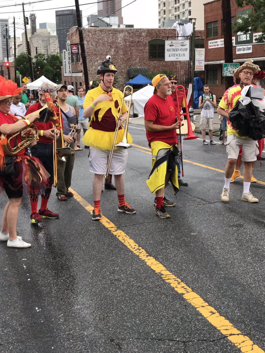 Fireinthe4th's tweet photo. Rain or shine, @seedandfeed is ready to go! Come see them rock out on Edgewood now! #Fireinthe4th https://t.co/x8aOdJkDv9