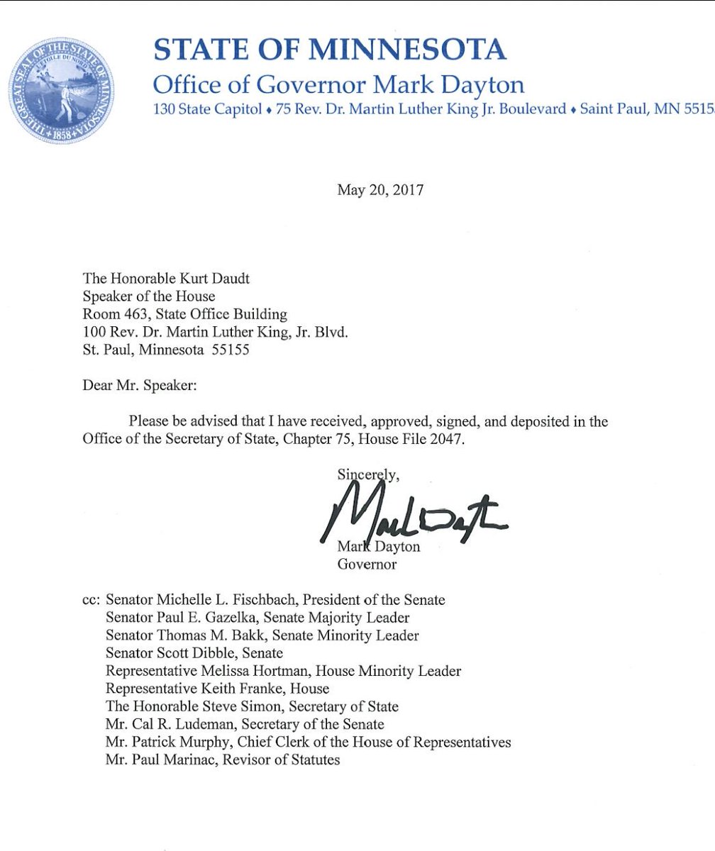 TeamFranke's tweet image. IT'S OFFICIAL @TeamFranke is a lawmaker. HF2047. Is Signed!