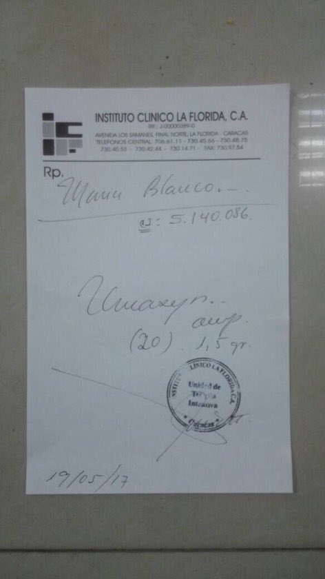 cubo_7's tweet photo. Pilar Blanco de Gracia (Viuda del fotógrafo Miguel Gracia) está en Terapia Intensiva. Necesita UNASYN AMPOLLAS 1,5GR. 0416-9255480 https://t.co/URVcWVdlof