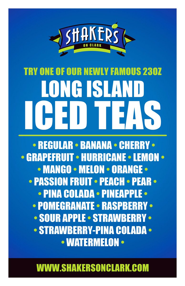 Come try one of our Long Island Iced Teas!!
#shakersonclark