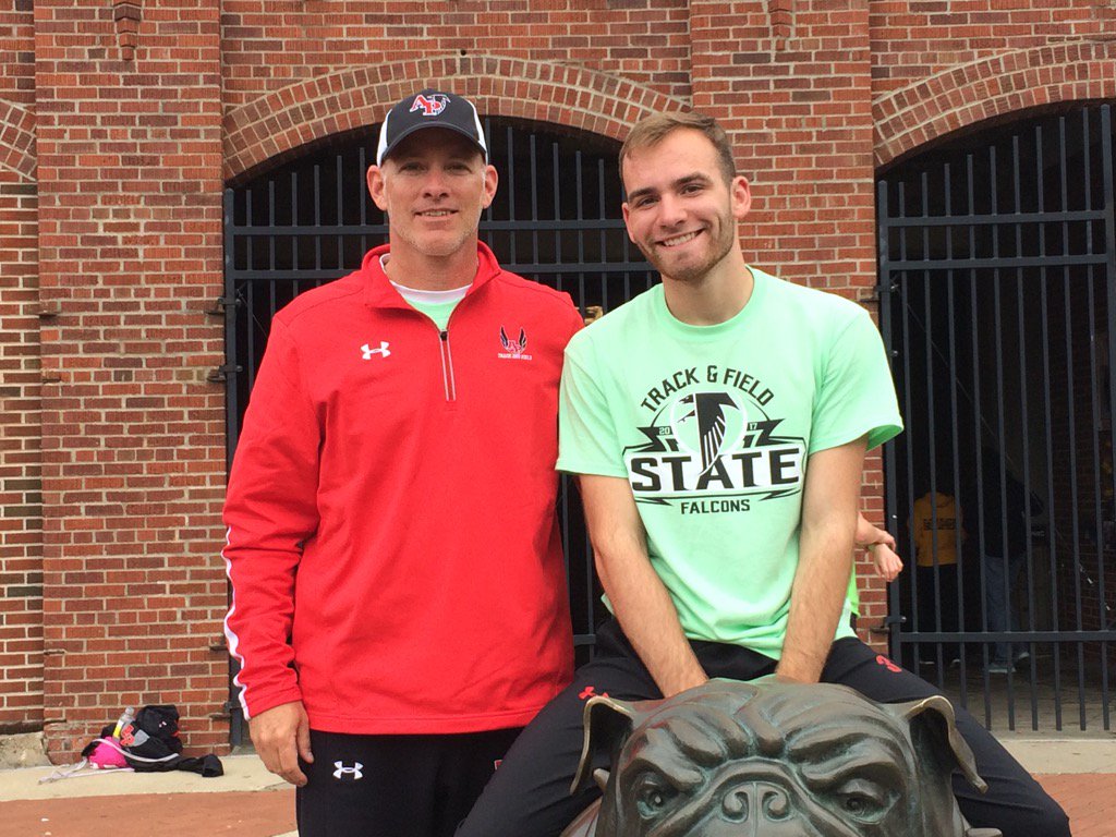 HookEmHaren's tweet photo. It's been a great four years coaching @trevorharen7. Great competitor and leader. #aptrack https://t.co/HAd3QRjn0W