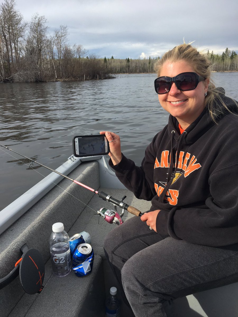Fishing while watching the hockey game. This is the life!! GO DUCKS GO👍