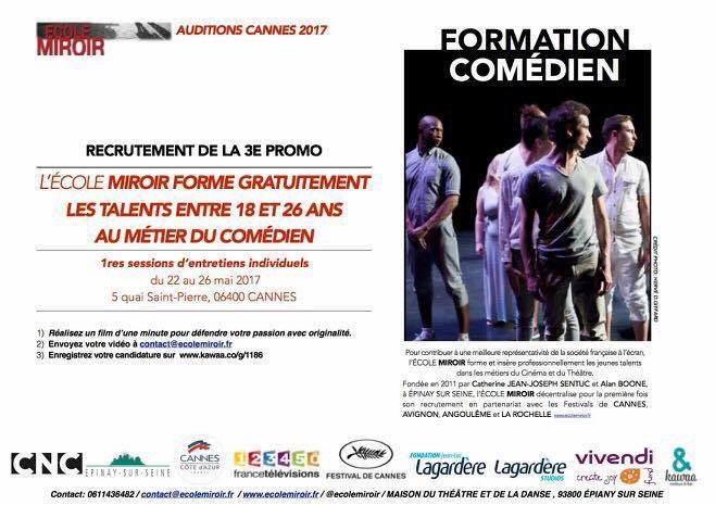 Lors du #FestivaldeCannes je serai jury d'admission #ÉcoleMIROIR avec #CNC #MairiedeCannes #FranceTélévsion #Lagardère #Vivendi #Cannes2017