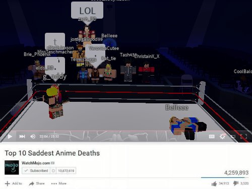 RobloxLynch's tweet photo. Earlier in ORW Womens Tag Team Match... Belle fought, unfortunately this happened.  @OddChickBelle https://t.co/guUSlRUYQA