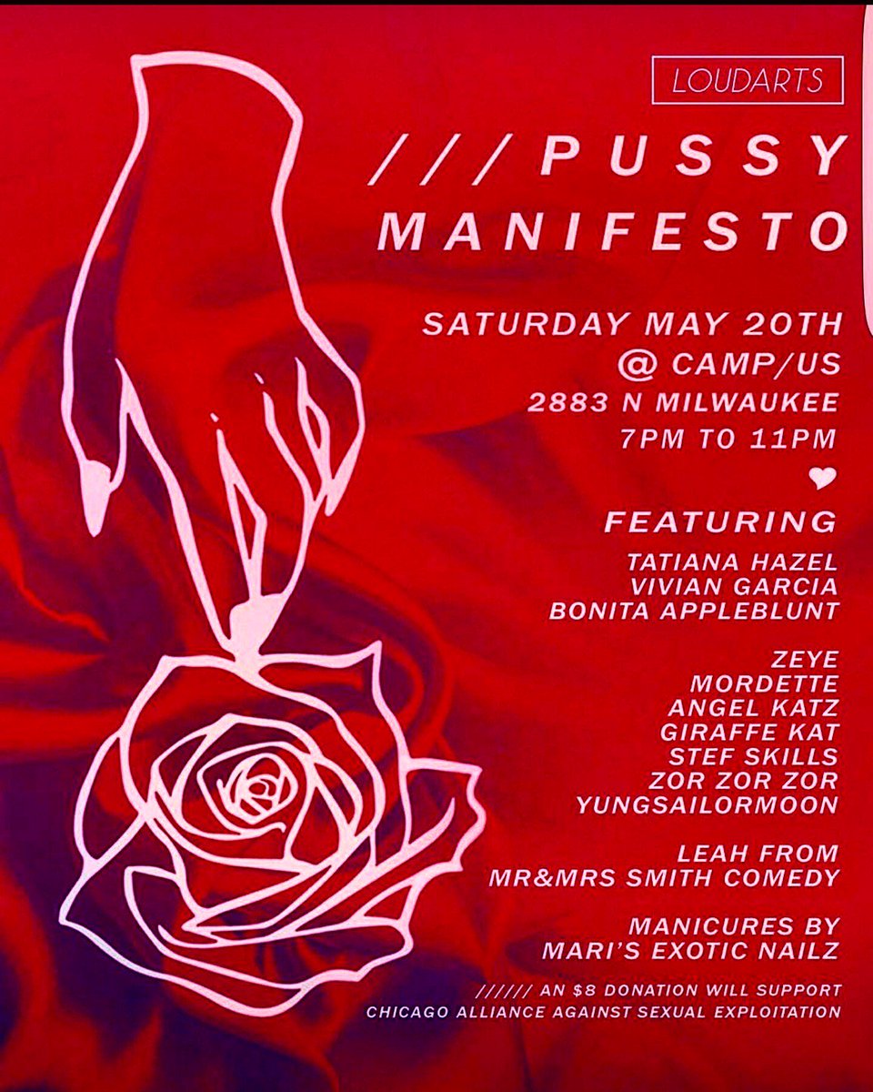 leaheva's tweet photo. Pussymanifesto #standupcomedy  #art #music  #festival https://t.co/kLNBTgbuQK