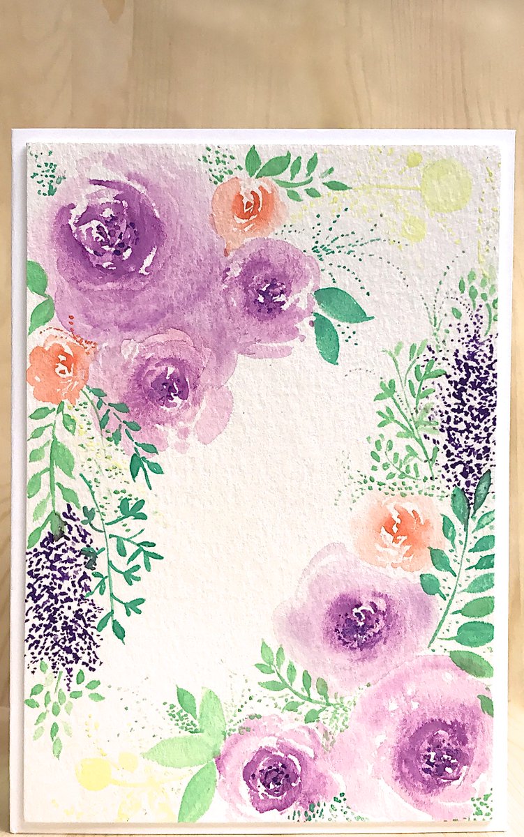 LilyRose_Bloom's tweet photo. ~ Live Life in Full Bloom ~  One of my favorite quotes. #watercolor #flowerclusters #purple #orange #florals #color #art #create #cards https://t.co/3FgPRI8TZO