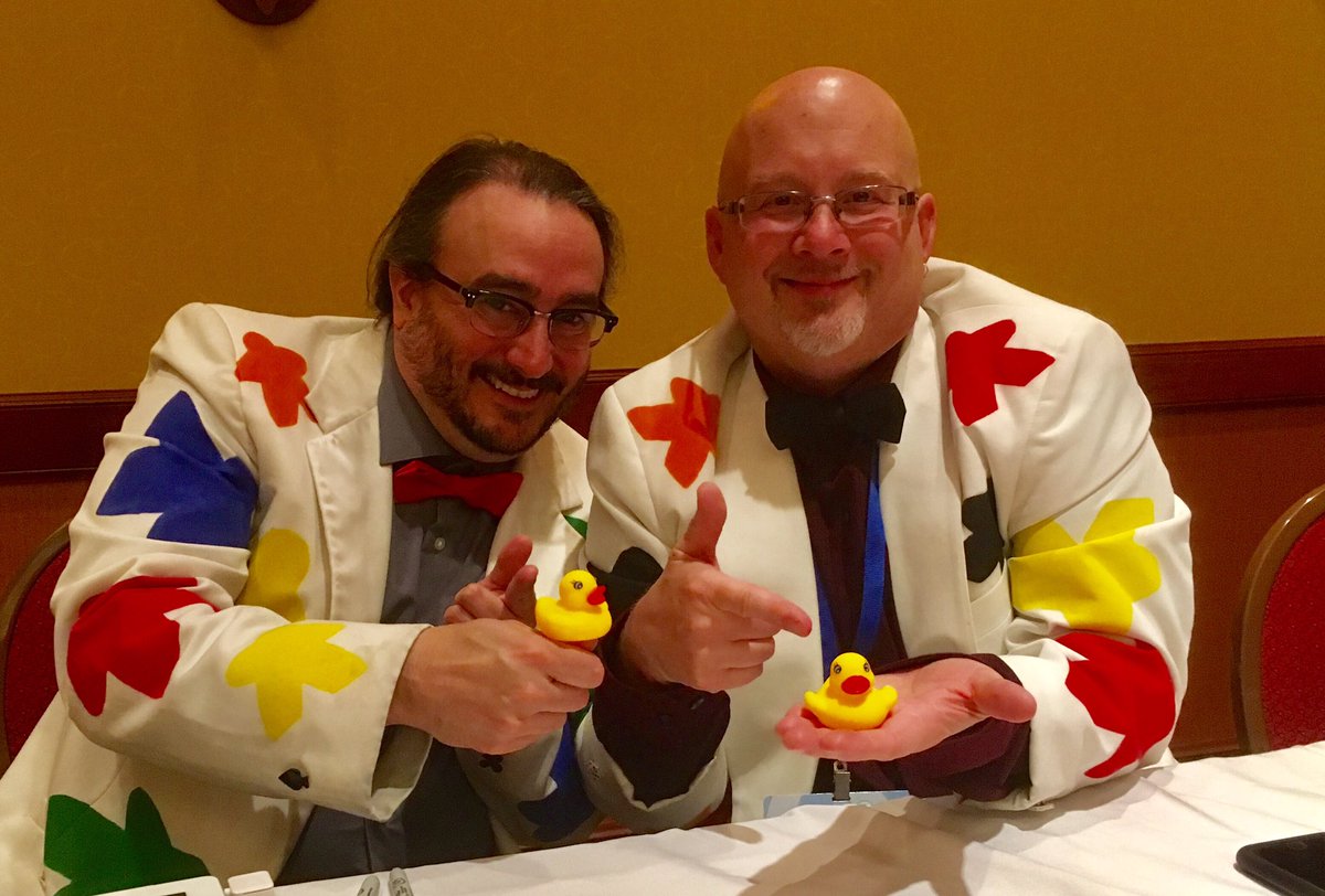 thespiel's tweet photo. Selling ducks for a race down the fountain to benefit The Spiel Foundation @Geekway #fancygaming https://t.co/FF70v61fw1