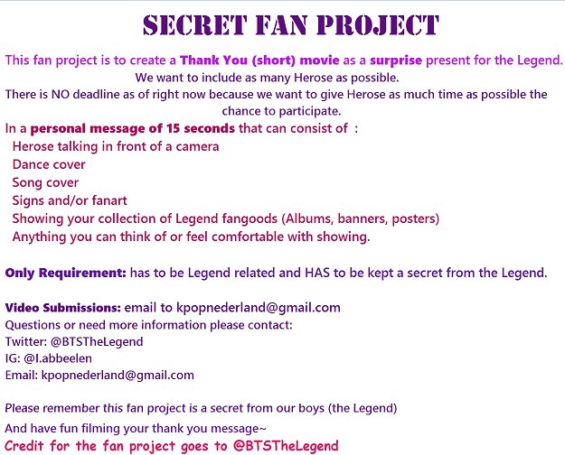 5_Herose_5's tweet photo. [Admin K] Today we're announcing a secret fan project. This would make the boys so happy so we hope you can participate 😊♥️cr @BtsTheLegend https://t.co/pxjJdlns2f