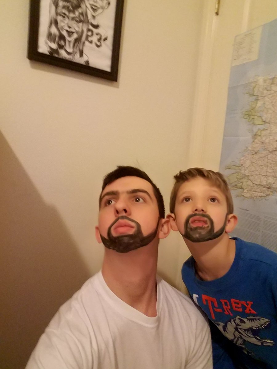 JaredSchow's tweet photo. I have transformed Wyatt into a character out of Shakespeare. He's ready for theater. Need I say more? #FakeBeards #Medieval https://t.co/9pQss3Hhhf