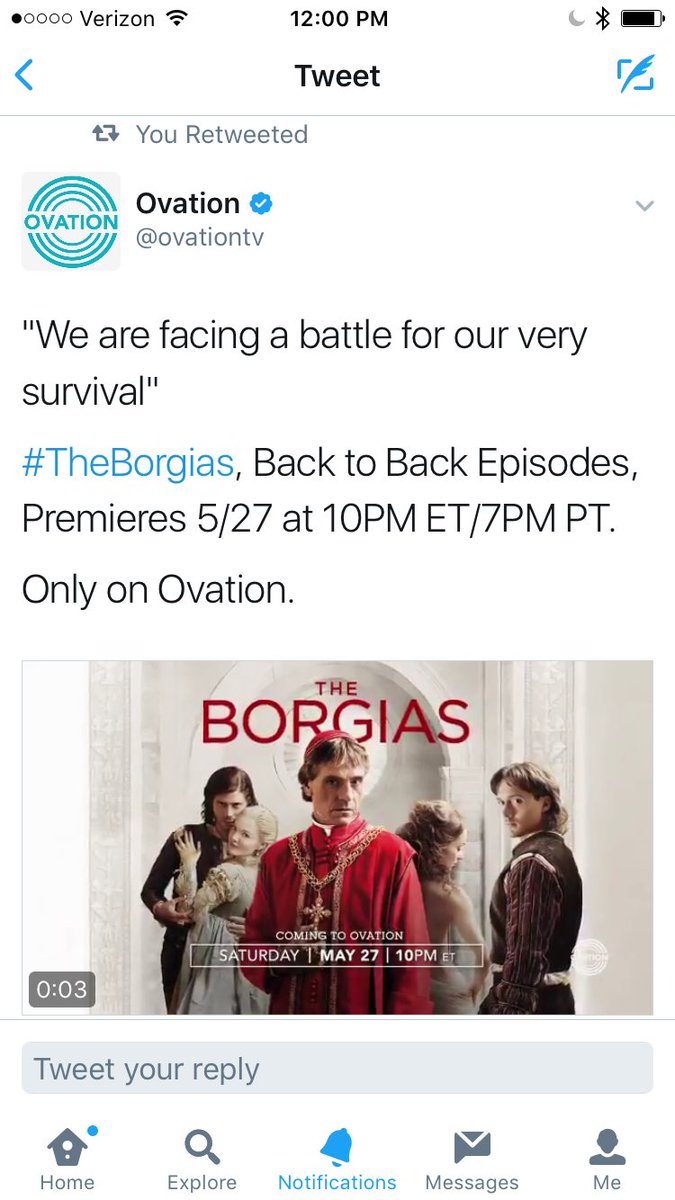 BarbaraBkdv's tweet photo. @ChristineJalili Yup💕@ovationtv will be showing #TheBorgias starting May 27 :-) https://t.co/a88JCVPpm0